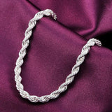925 Silver 8-Inch Water Wave Chain Bracelet Wedding Jewelry