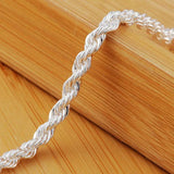925 Silver 8-Inch Water Wave Chain Bracelet Wedding Jewelry
