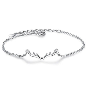 Deer Horn Bracelet 925 Silver Jewelry Gift for Women
