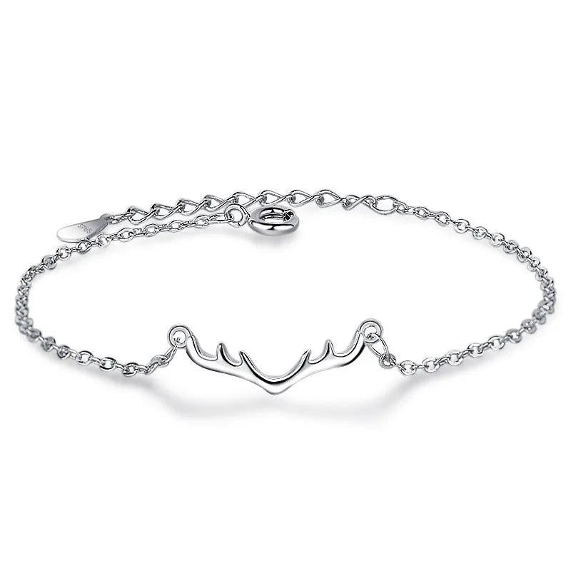 Deer Horn Bracelet 925 Silver Jewelry Gift for Women