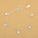 Heart Charm Bracelet 925 Sterling Silver Birthday Jewelry