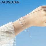 925 Silver Bracelet Three layers Chain Female Jewelry
