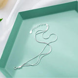 925 Silver Bracelet Three layers Chain Female Jewelry