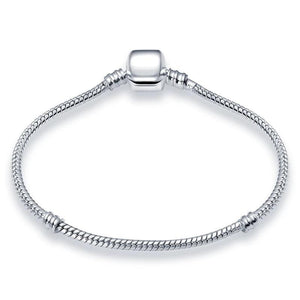 Sterling Silver Bracelet Chain with CZ, DIY Jewelry Making, Fits Beads Charms