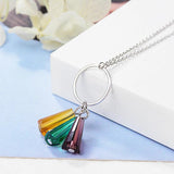 Rainbow Crystal Fan 925 Silver Bracelet Women Jewelry