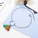 Rainbow Crystal Fan 925 Silver Bracelet Women Jewelry