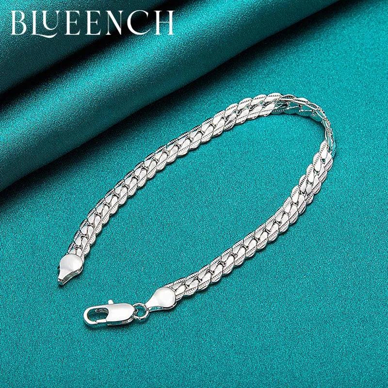 925 Sterling Silver Snake Bone Chain Bracelet Unisex Charm