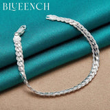 925 Sterling Silver Snake Bone Chain Bracelet Unisex Charm