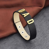 Vintage Leather DAD MOM Bangles Wristbands Letters Bracelet