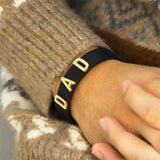 Vintage Leather DAD MOM Bangles Wristbands Letters Bracelet