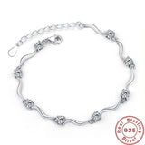 925 Silver Purple Zircon Crystal Bracelet Wedding Jewelry