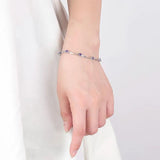 925 Silver Purple Zircon Crystal Bracelet Wedding Jewelry