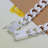 925 Stamped Silver Mens Geometric Bracelet