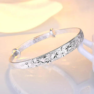 925 Silver Babysbreath Bangle Bracelet for Women Party Gift