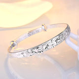 925 Silver Babysbreath Bangle Bracelet for Women Party Gift