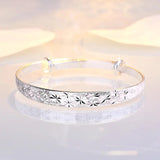 925 Silver Babysbreath Bangle Bracelet for Women Party Gift