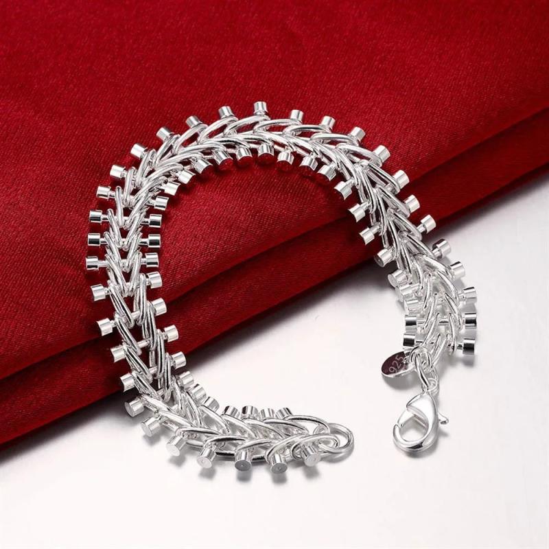 925 Silver Charm Bracelet Women Jewelry Gift Christmas