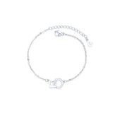 Silver Zircon Geometric Interlocking Bracelet