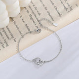 Silver Zircon Geometric Interlocking Bracelet