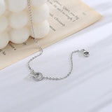 Silver Zircon Geometric Interlocking Bracelet