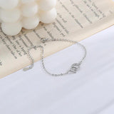 Silver Zircon Geometric Interlocking Bracelet