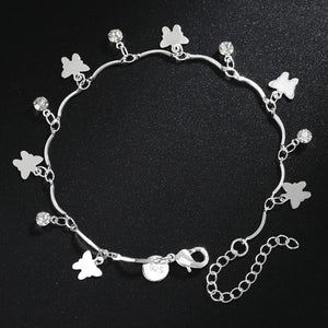 925 Silver Zircon Butterfly Bracelet for Women Wedding Party