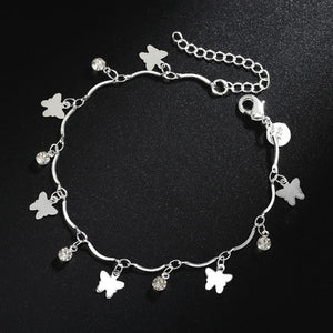 925 Silver Zircon Butterfly Bracelet for Women Wedding Party