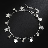 925 Silver Zircon Butterfly Bracelet for Women Wedding Party