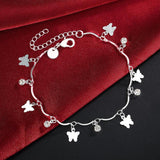 925 Silver Zircon Butterfly Bracelet for Women Wedding Party