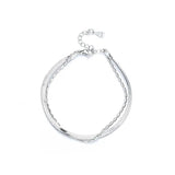 Sterling Silver Double Snake Bone Chain Bracelet