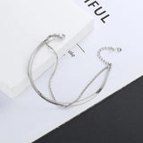 Sterling Silver Double Snake Bone Chain Bracelet