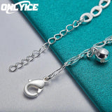 925 Sterling Silver Bell Chain Bracelet for Women