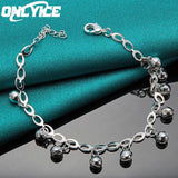 925 Sterling Silver Bell Chain Bracelet for Women
