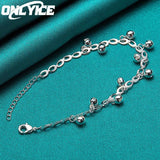 925 Sterling Silver Bell Chain Bracelet for Women