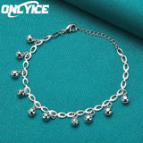 925 Sterling Silver Bell Chain Bracelet for Women