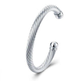 925 Silver Twisted Bangle Bracelet - Elegant 925 Silver Jewelry