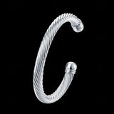 925 Silver Twisted Bangle Bracelet - Elegant 925 Silver Jewelry