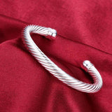 925 Silver Twisted Bangle Bracelet - Elegant 925 Silver Jewelry