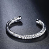 925 Silver Twisted Bangle Bracelet - Elegant 925 Silver Jewelry