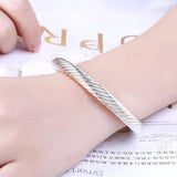 925 Silver Twisted Bangle Bracelet - Elegant 925 Silver Jewelry
