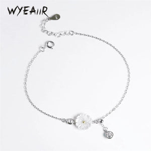 925 Silver Shell Chrysanthemum Bracelet