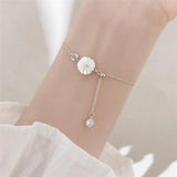925 Silver Shell Chrysanthemum Bracelet