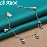 925 Silver Water Drop Charm Bracelet for Women Christmas Jewelry