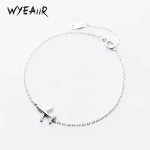 925 Silver Mini Plane Bracelet for Women