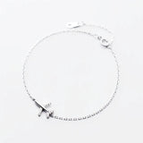 925 Silver Mini Plane Bracelet for Women