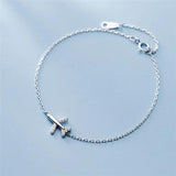 925 Silver Mini Plane Bracelet for Women