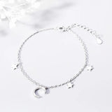 925 Silver Moon Star Tassel Bracelet