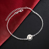 925 Silver Smiling Face Chain Bracelet Wedding Jewelry