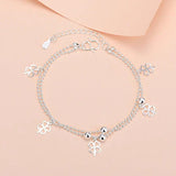 S925 Silver Clover Double Bracelets Wedding Charm Gift