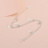 S925 Silver Clover Double Bracelets Wedding Charm Gift